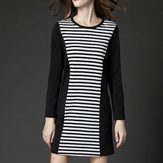 Mythmax Long-Sleeve Stripe-Panel Dress