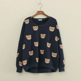 Mushi Bear Patterned Pullover