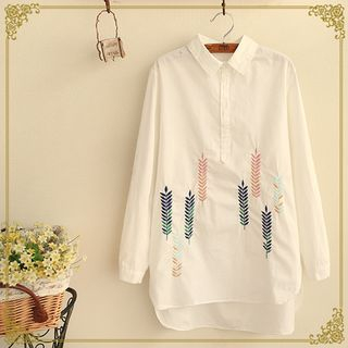 Fairyland Long Sleeve Embroidered Blouse