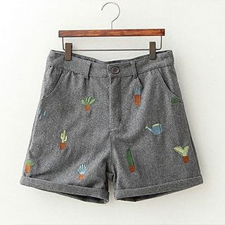 ninna nanna Embroidered Woolen Shorts