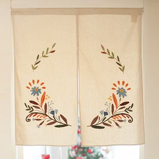 Tarobear Flower Embroidered Half Curtain