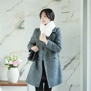 Attrangs Double-Breasted Wool Blend Coat