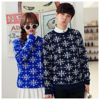 Simpair Couple Matching Snowflake Sweater