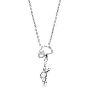 Kenny & co. 925 Silver Rabbit C. Pendant with Mushroom & 1 Crystal (in RH. Plated) Silver - One Size