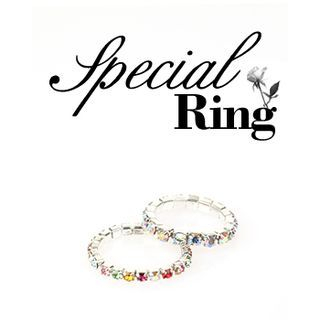 Miss21 Korea Rhinestone Elastic Ring