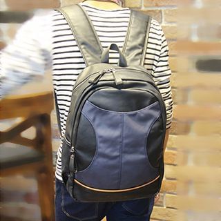 Brickhouse Faux Leather Panel Backpack