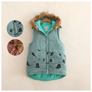 Waypoints Furry Hooded Padded Vest