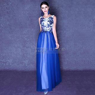 Angel Bridal Sequined Printed Evening Gown