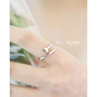 Miss21 Korea Nail Silver Open Ring