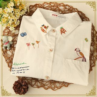 Fairyland Embroidered Long-Sleeve Blouse