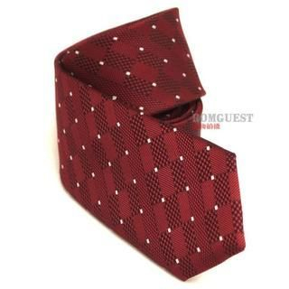 Romguest Dotted Neck Tie Dark Red - One Size