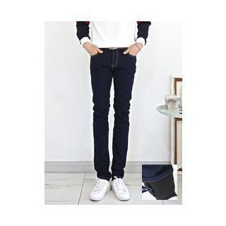 PLAYS Stitched Brushed-Fleece Straight-Cut Jeans