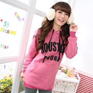 "HOUSTON BOUND" Hooded Pullover Pink - One Size