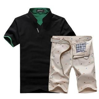 Alvicio Set: Short-Sleeve Polo Shirt + Casual Shorts