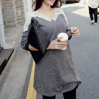 Dream Girl Crochet Panel Long-Sleeve T-Shirt
