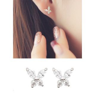 kitsch island Rhinestone Butterfly Earrings