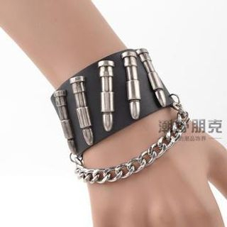 Trend Cool Bullet & Chain Accent Bracelet