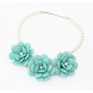Best Jewellery Flower Faux-Pearl Necklace