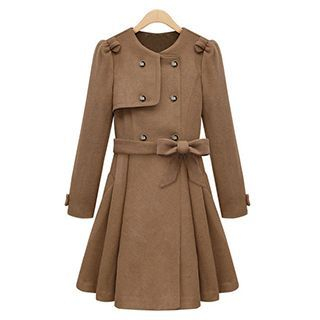 FURIFS Double-Breasted Woolen Coat