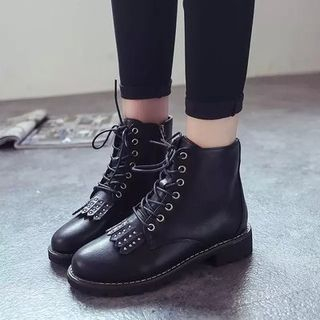 Wello Studded lace Up Short Boots