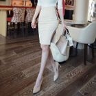 High-Waist Slit-Side Pencil Skirt от YesStyle.com INT High-Waist Slit-Side Pencil Skirt от YesStyle.com INT