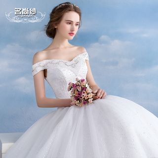 MSSBridal Lace Embroidered Ball Gown Wedding Dress