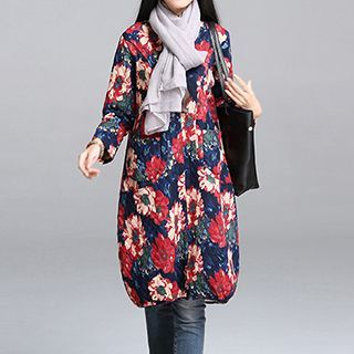 chic n' fab Floral Print Fleece-lined Dress