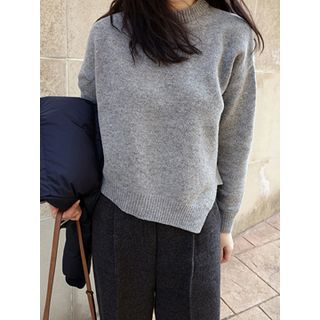 maybe-baby Asymmetric-Hem Wool Blend Sweater