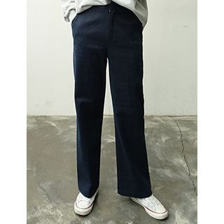 FROMBEGINNING Flat-Front Straight-Cut Jeans