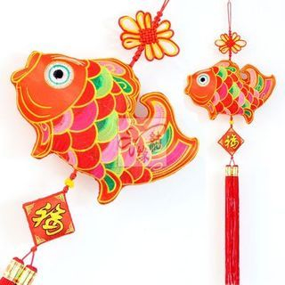 Luck Totem Embroidered Fish Tasseled Hanging Ornament