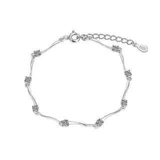 BELEC Simple 925 Sterling Silver with White Cubic Zircon Bracelet