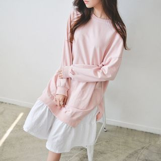 JUSTONE Ruffle-Hem Cotton Pullover Dress