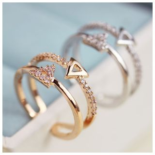 Kulala Rhinestone Triangle Layered Ring