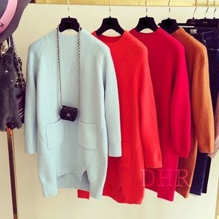 QZ Lady Slit Long Sweater