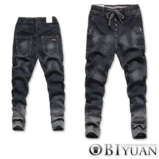 OBI YUAN Washed Drawstring Jeans