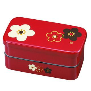 Hakoya Hakoya Rectangular 2 Layers Lunch Box Hanamonyou Ume Red