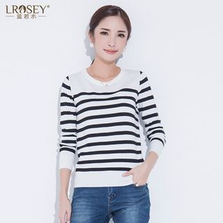 LROSEY Striped Knit Top