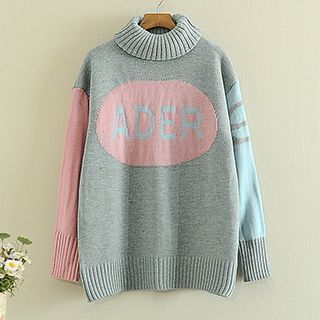 Storyland Turtleneck Patterned Sweater