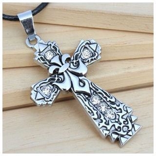 KINNO Rhinestone Cross Necklace