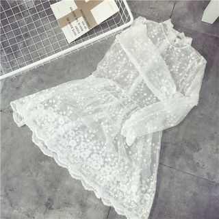 Qimi Long-Sleeve Lace Dress