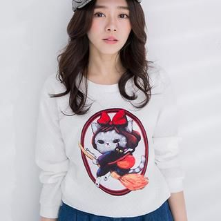 CatWorld Cat-Print Embossed Pullover