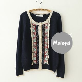 Meimei Lace Trim Cardigan