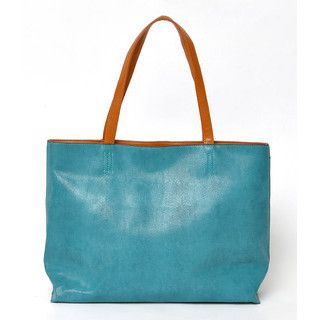 yeswalker Faux Leather Tote Blue - One Size