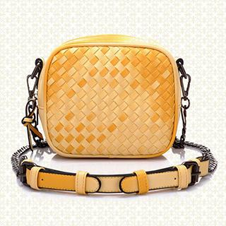 BeiBaoBao Faux-Leather Woven Cross Bag