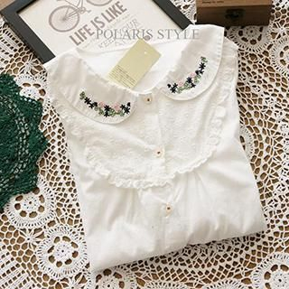 Polaris Embroidered Lace Panel Blouse