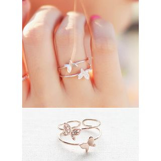 kitsch island Rhinestone Butterfly Ring