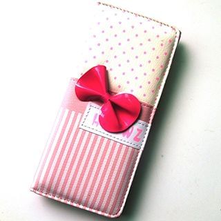 Pennyshine Bow-Accent Dotted Long Wallet