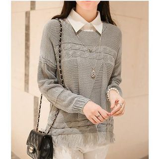 Soft Luxe Fringed Cable Knit Sweater