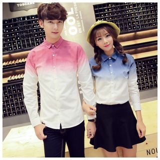 Azure Matching Couple Gradient Shirt