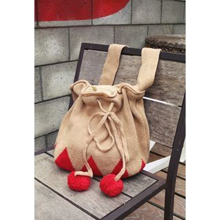 BBORAM Pom Pom Knit Shoulder Bag